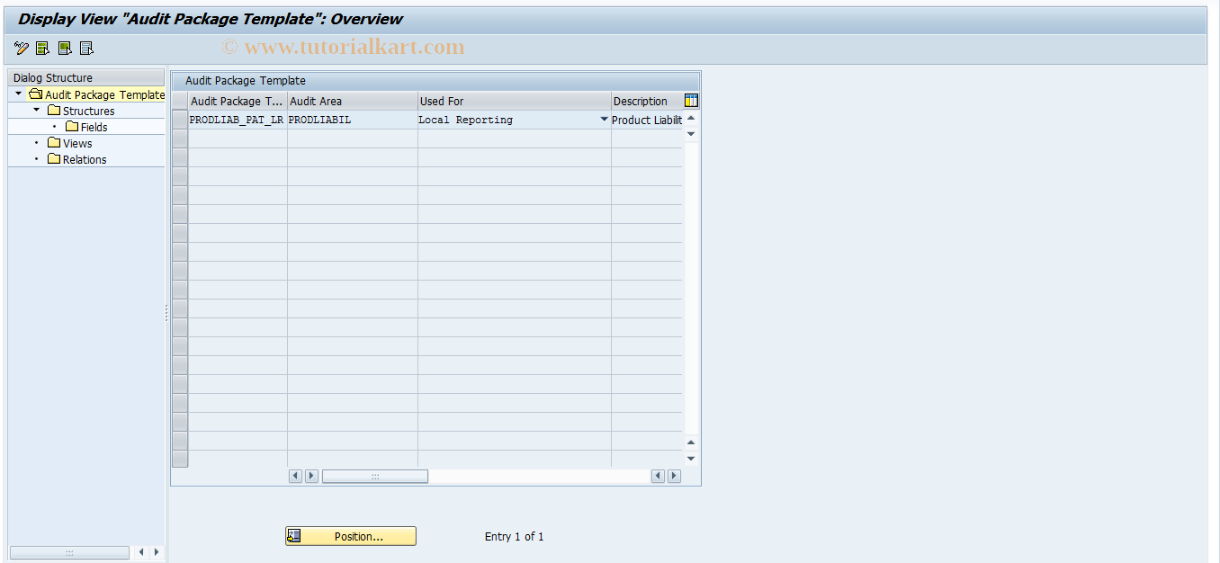 SAP TCode IWP_VC_WPP - Maintanance of the AuditP. Template