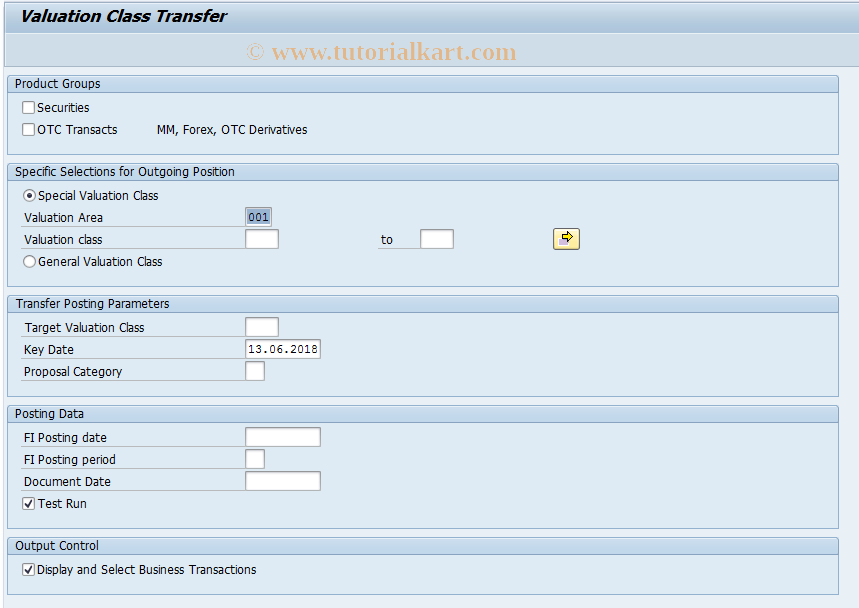 J1BBSTVA SAP Tcode Balance Sheet Transfer With VA obs Transaction Code