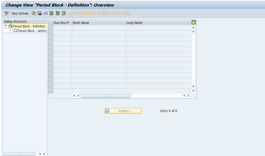 SAP TCode JBPB - Define Period Block