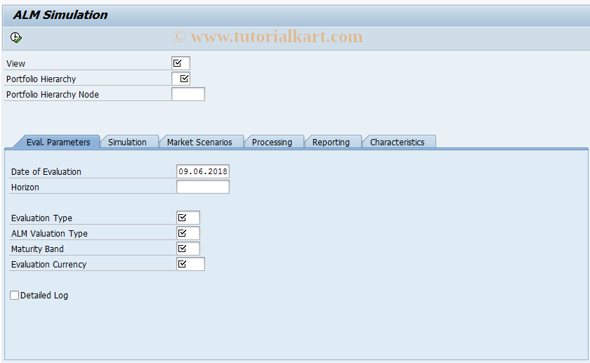 SAP TCode JBRT - ALM Simulation