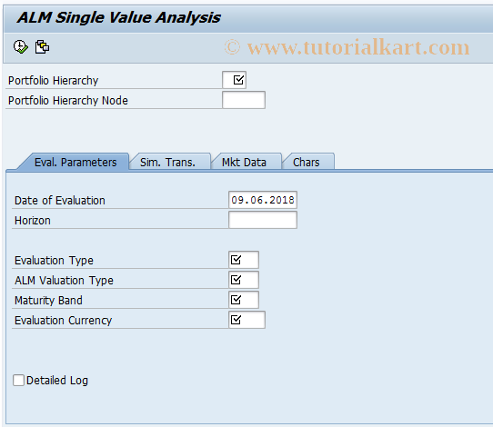 SAP TCode JBRTOBJ_CFM - ALM Single Value Analysis for TRM