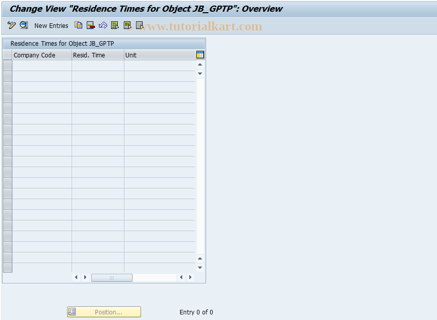 SAP TCode JBR_GPTP_ARCH_CUS - Customizing Object GPTP_ARCH