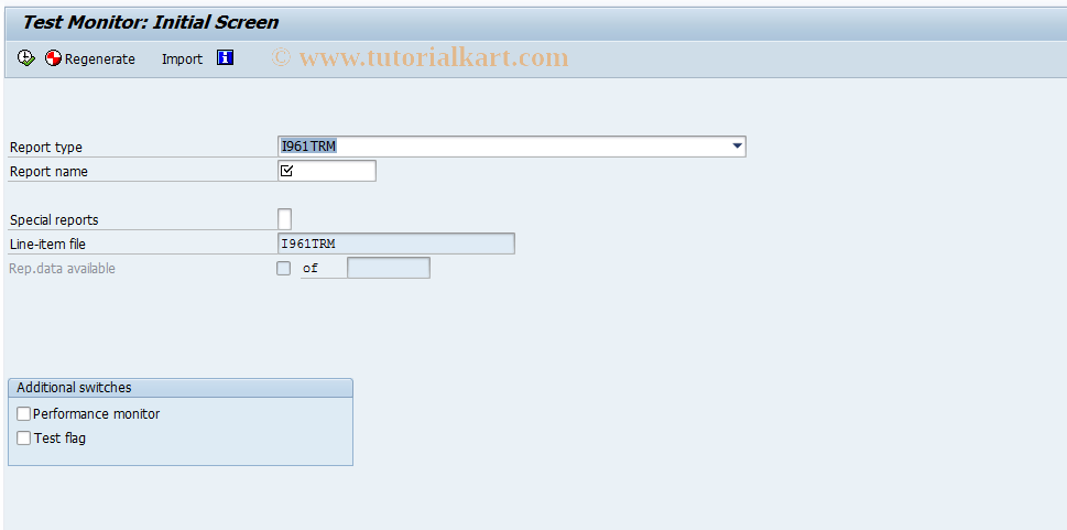 SAP TCode JBWM - Test Monitor: RM Drilldown Reporting