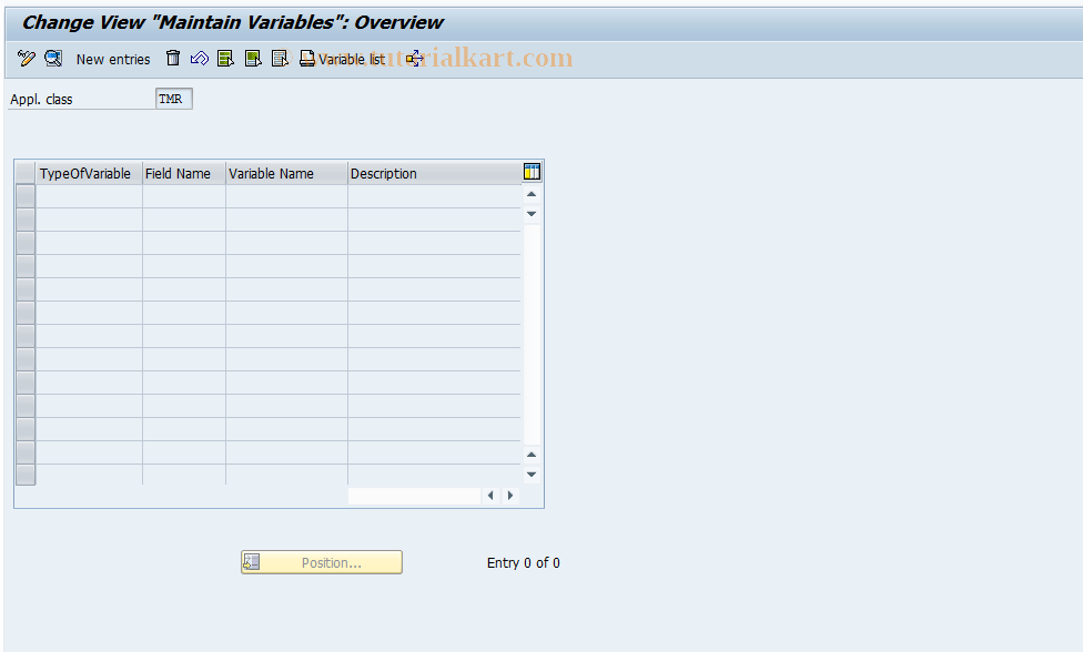 SAP TCode JBWV - Maintain Global Variable