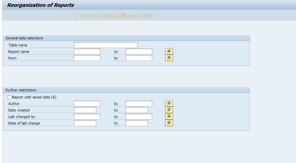 SAP TCode JBWX - Reorganize Drilldown Reports