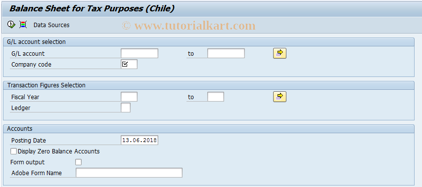 J CLBS SAP Tcode Balance Sheet Chile Transaction Code