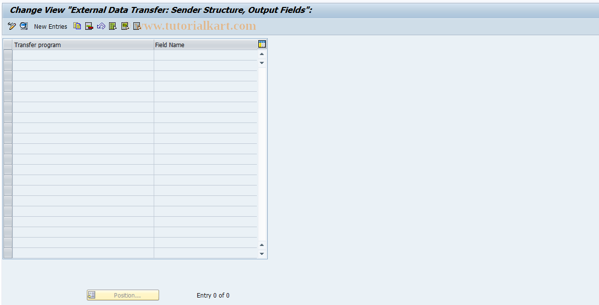 SAP TCode KCSE - Sending structure output fields