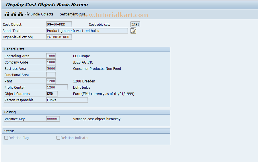 KKP3 SAP Tcode Display Hierarchy Master Record Transaction Code