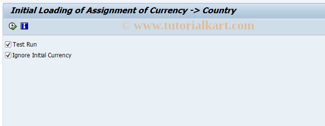 SAP TCode KLCOCUMIG - Initial Loading Assignmt Crcy->Cntry