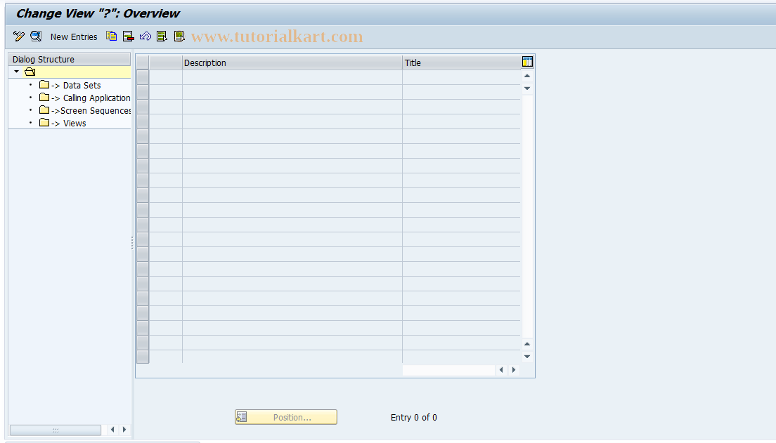 SAP TCode KLFZ0013 - Facilities Control: Role Categories