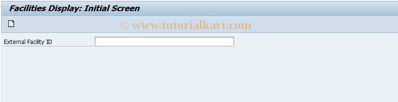 SAP TCode KLFZ03 - Facilities: Display