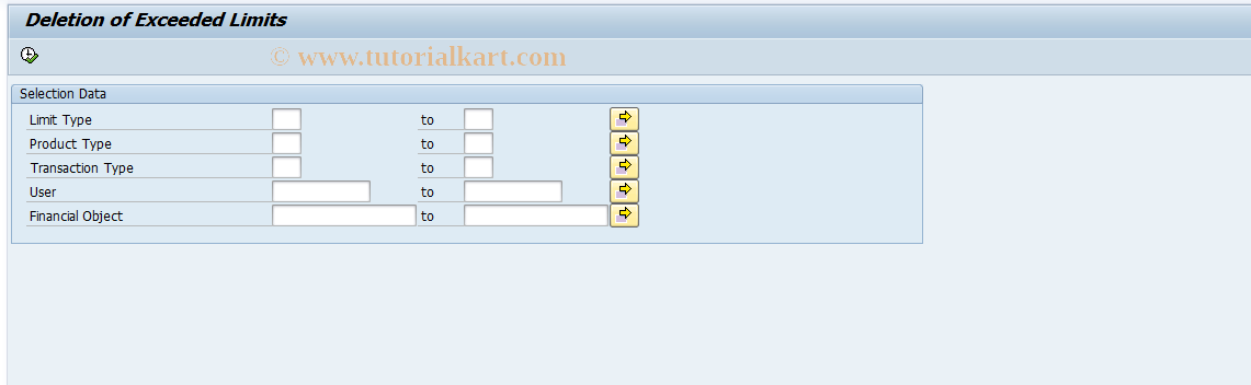 SAP TCode KLLE_DELETE - Deletion of Exceeded Limits