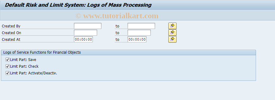 SAP TCode KLMASSPRT - Display Logs