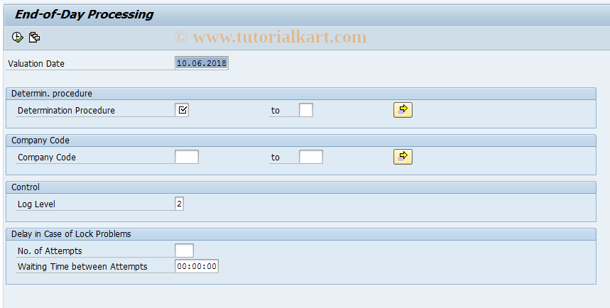 SAP TCode KLNACHT - Attributable Amount Determination