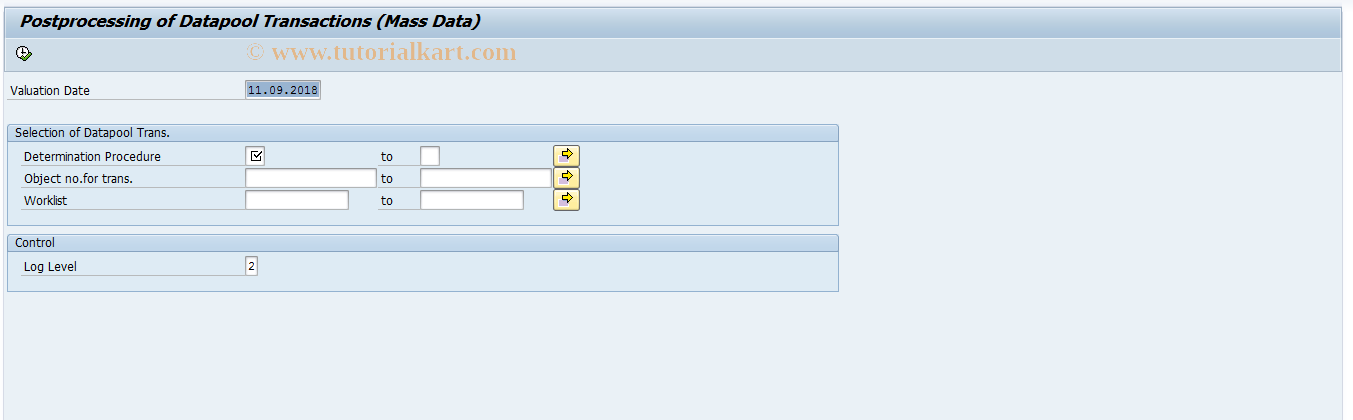 SAP TCode KLNACHT2 - Post-Processing of Mass Data