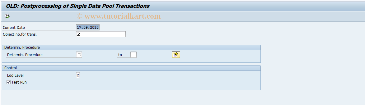 SAP TCode KLNAEG01 - STChk for Datapool Transactions