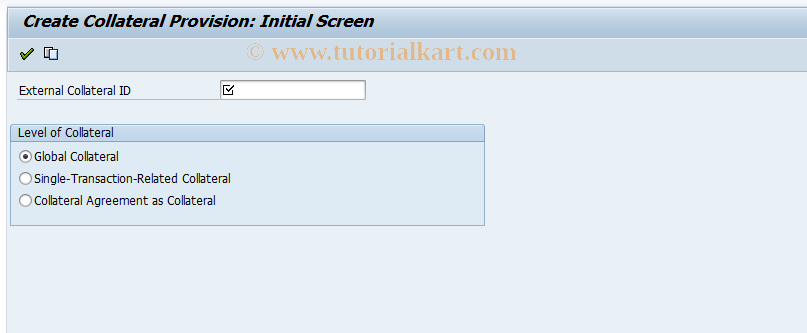SAP TCode KLSI01 - Create Collateral Provision