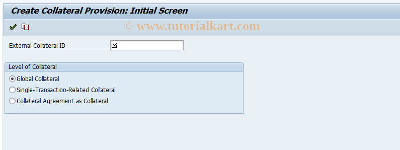 SAP TCode KLSI01_CFM - Create Collateral Provision