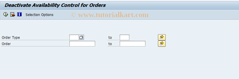 SAP TCode KO32 - Deactivate Order Availability Cntrl