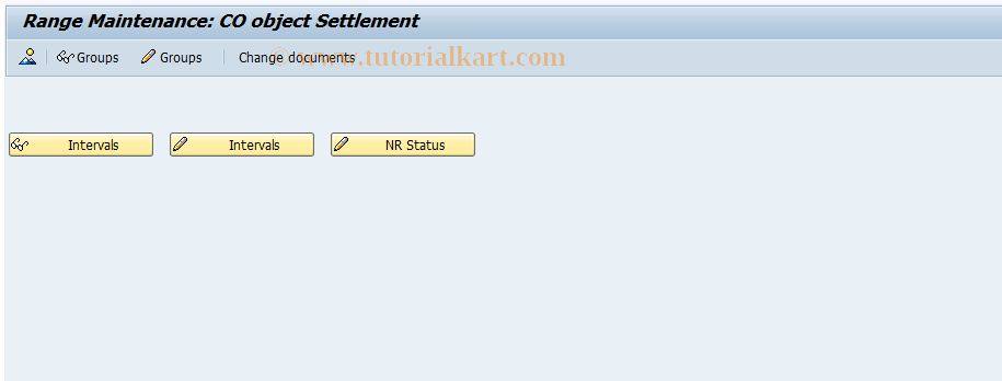 SAP TCode KO8N - Number Ranges for Settlement Document