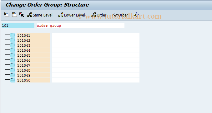 SAP TCode KOH2 - Change Order Group
