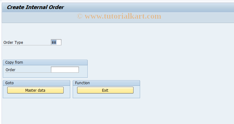 SAP TCode KOWEB_CREATE_OR - Create Order Master Data (Web)