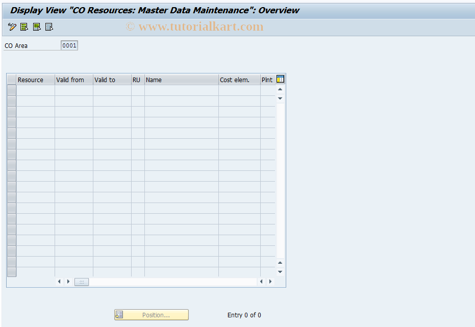 KPR3 SAP Tcode Display Resource Master Record Transaction Code