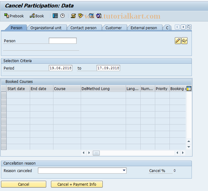 SAP TCode LSO_PV04 - Cancel Participation