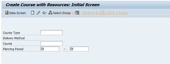 SAP TCode LSO_PV10 - Create Course with Resources