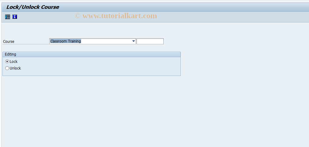 SAP TCode LSO_PV14 - Lock/Unlock Course