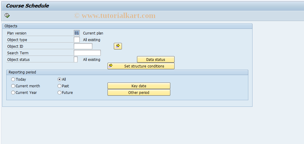 SAP TCode LSO_RHABLAUF_OLD - Course Schedule