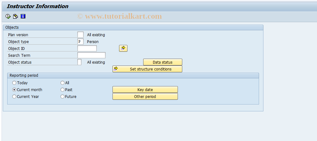 SAP TCode LSO_RHSSREF0 - Instructor Information