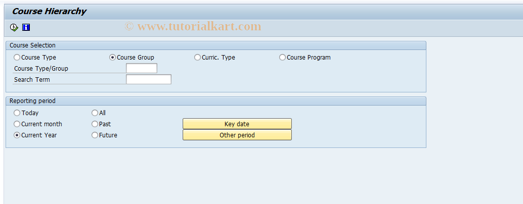 SAP TCode LSO_RHXCGRP0 - Course Hierarchy