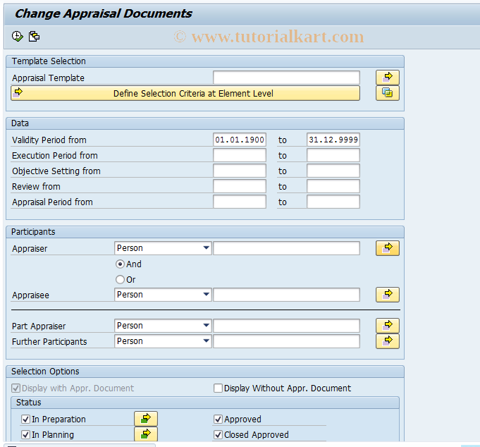 SAP TCode LSO_RHXEVALV_OLD - Course Appraisals