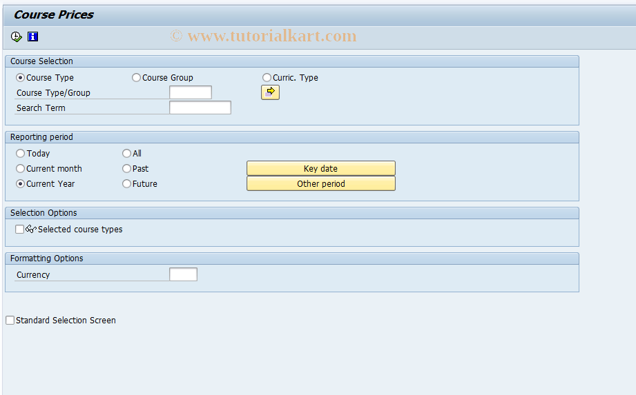 SAP TCode LSO_RHXKBRO2 - Course Prices