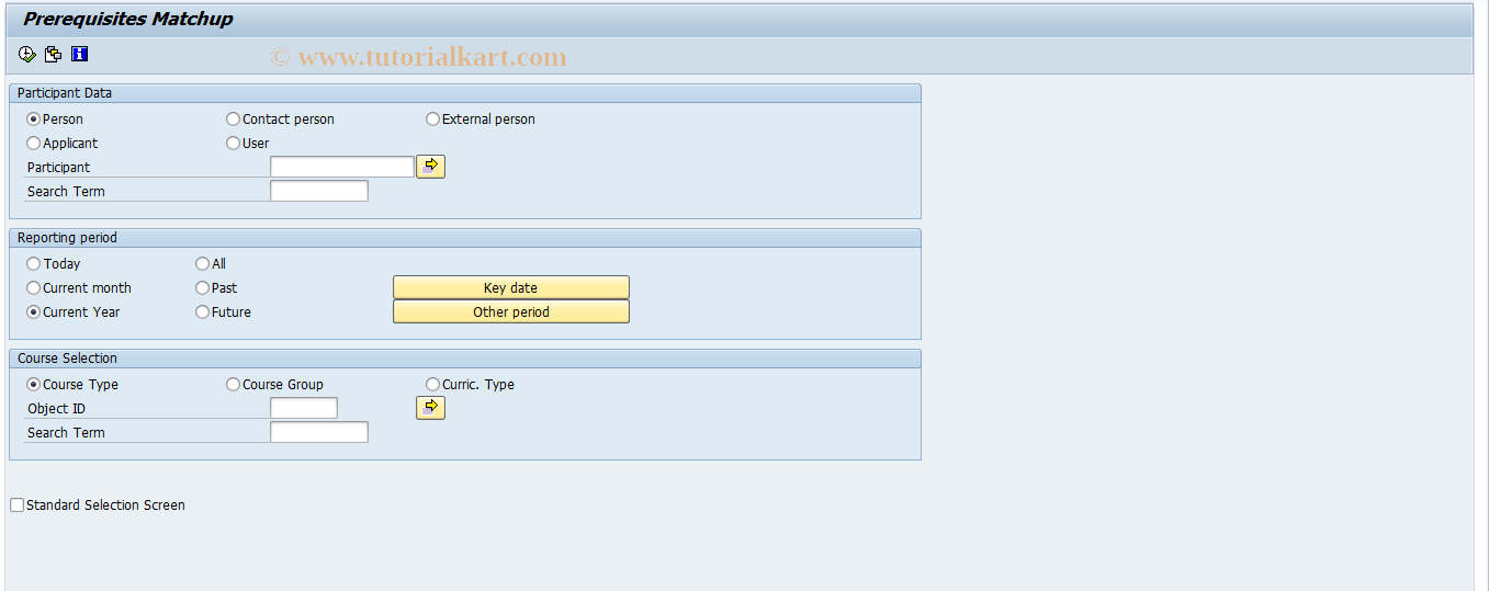 SAP TCode LSO_RHXQANF0 - Prerequisites Matchup