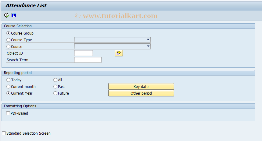 SAP TCode LSO_RHXTEILA - Attendance List