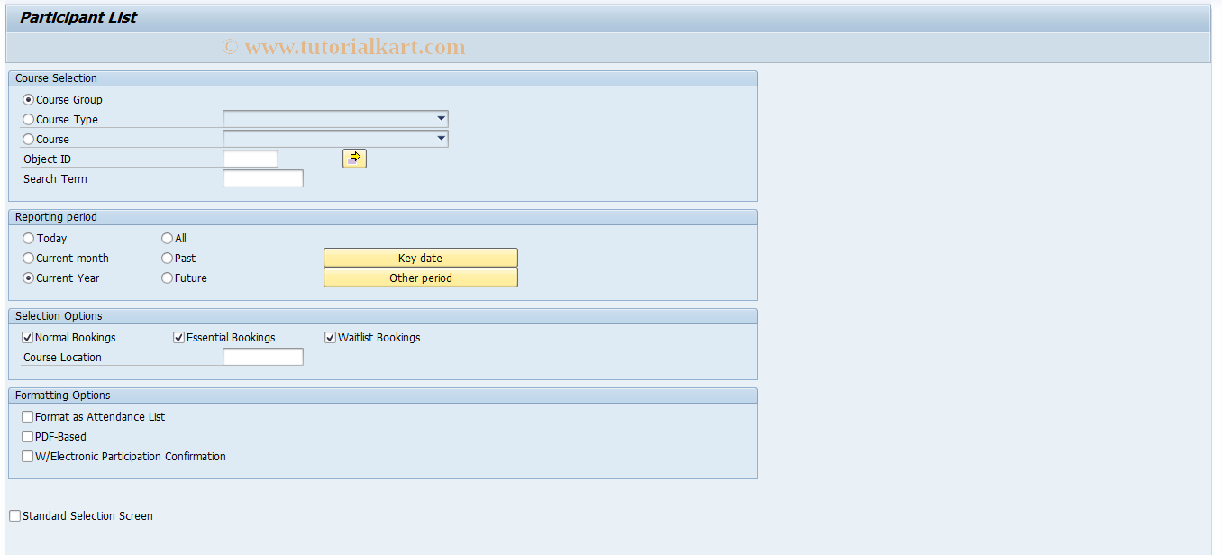 SAP TCode LSO_RHXTEILN - Participant List