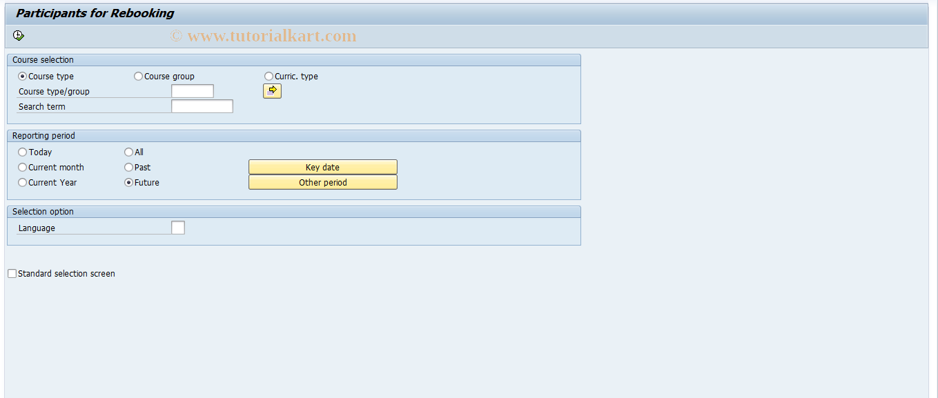 SAP TCode LSO_RHXUMBU0 - Participants for Rebooking