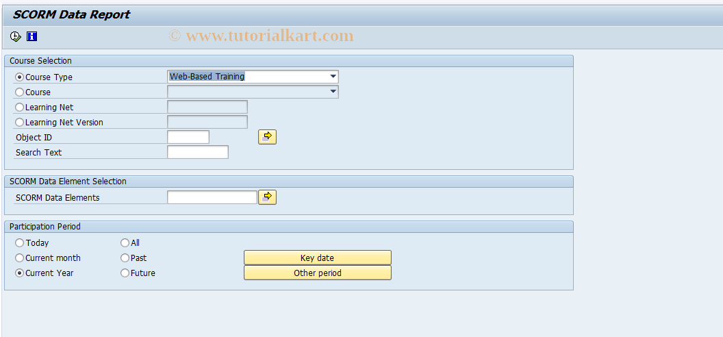 SAP TCode LSO_SCORM_REPORT - Report of SCORM Data