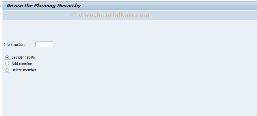 SAP TCode MC59 - Revise Planning Hierarchy