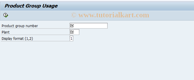 SAP TCode MC72 - Evaluation: Product Group Usage