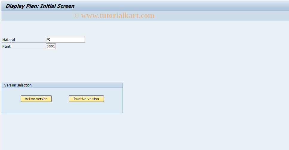 SAP TCode MC89 - Sales and Operations Planning