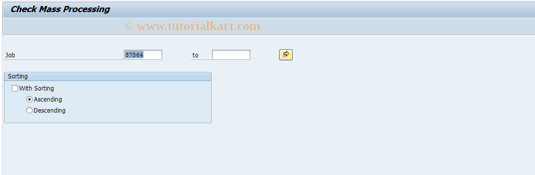 SAP TCode MC8I - Mass Processing: Check Planning