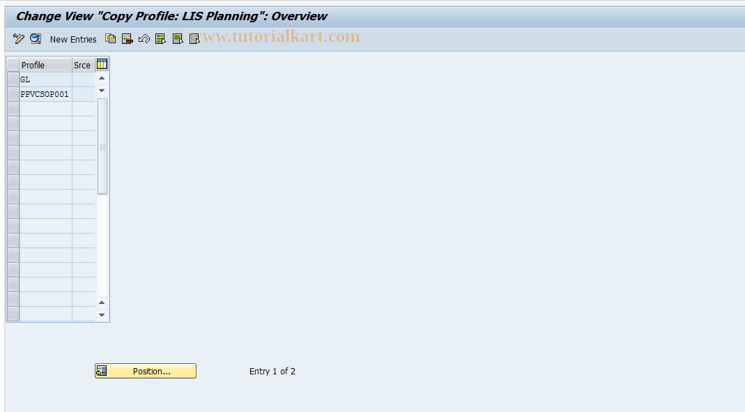 SAP TCode MC9D - Maintain Copy Profiles