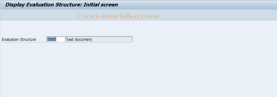 SAP TCode MCD9 - PURCHIS: Display Eval. Structure