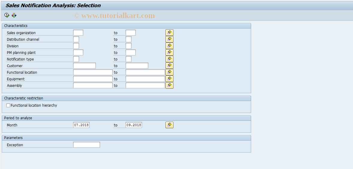 SAP TCode MCIA - PMIS: Customer Notification Analysis