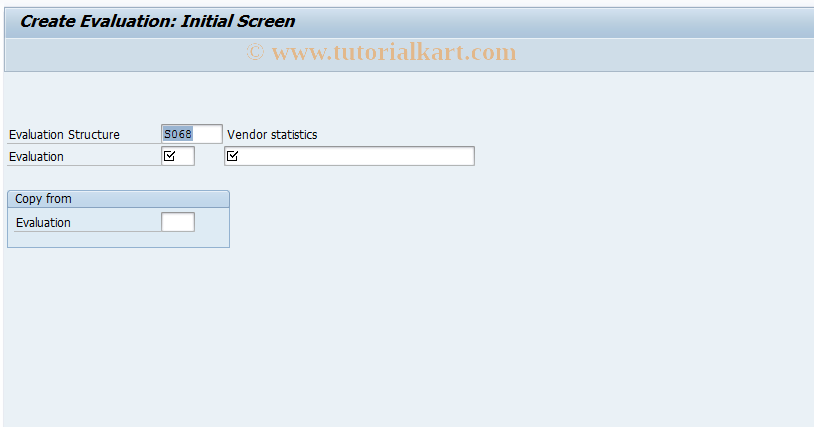 SAP TCode MCX1 - QMIS: Create Evaluation