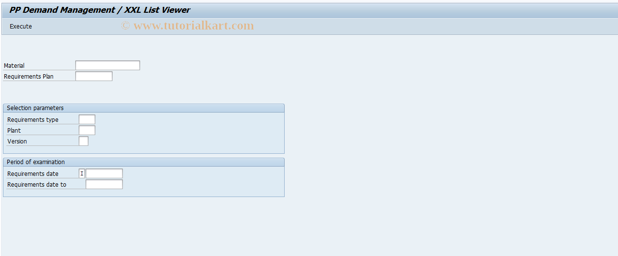 SAP TCode MD79 - PP Demand Mngmt - XXL List Viewer