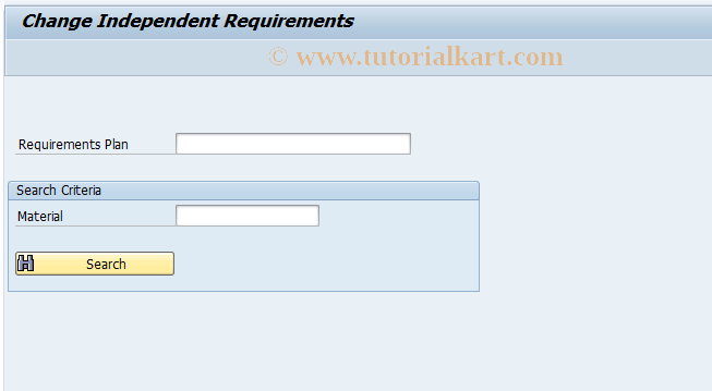 SAP TCode MD82 - Change customer indep. requirement